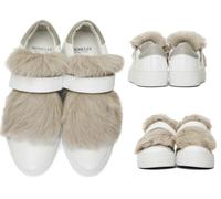 MONCLER Victoire Baskets À Enfiler Avec Garniture En Fourrure De Renard 40