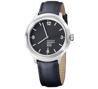 Mondaine Helvetica No 1 Mens Black Leather Date Watch MH1.B1220.LB