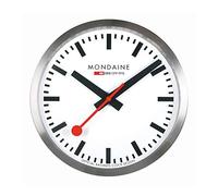 Mondaine - Horloge Murale A995.Clock.16SBB 40 cm - Horloge Officielle des chemins de Fer suisses - Boîtier en Aluminium Rouge - Horloges murales résistantes à la poussière, Blanc, Bracelet
