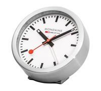Mondaine Mini Horloge Murale et réveil avec boîtier en Aluminium, trotteuse à tic-tac, dans la Couleur: Argent/Gris, Verre : Verre minéral, A997.MCAL.16SBB.1