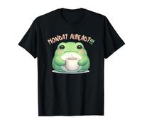Monday Already Frog avec Coffee Power Frog Meme T-Shirt