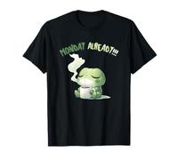 Monday Already Frog with Coffee Sarcastic Coffee Frog Meme T-Shirt