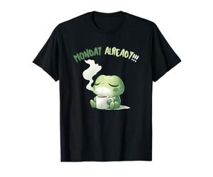 Monday Already Frog with Coffee Sarcastic Coffee Frog Meme T-Shirt