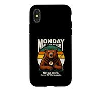 Monday At The River Not At Work Fishing Pêcheur Coque pour iPhone X/XS