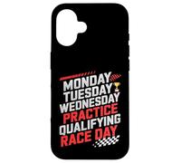 Monday Tuesday Wednesday Thursday Practice Qualifying Race Coque pour iPhone 16