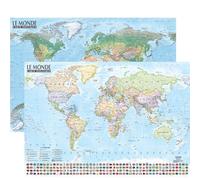 Monde 1/31.000.000 carte politique et physique (avec barres alu) 95 × 67 cm
