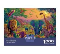Monde Animal 1000 Pièces Puzzle Famille - Carton Premium Safari Africain & Puzzle Divertissement - Cadeau Parfait 70x50cm/1000pcs