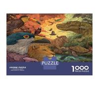 Monde Animal 1000 Pièces Puzzle Relaxation - Papier Recyclé & Puzzle Art Art Safari à Ton Chaud - Cadeau Saint-Valentin 38x26cm/1000pcs pour Famille Et Amis