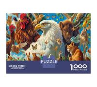 Monde AnimalCasse1000 Pièces en Carton De Qualité Supérieure,Jeu De Puzzles en Lot Aigle & Animaux Mignconcentration Training Puzzle pour La Décoration Murale Et Les Cadeaux,Secret Santa Original