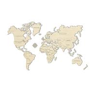Monde Carte en Bois L (83 x 55 cm)
