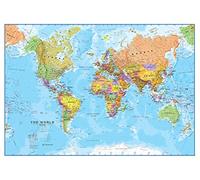Monde Carte Murale : 83,8 cm (L) x 58,4 cm (H) Front Sheet Lamination