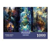Monde de Fantaisie en Bouteille Puzzle 1000 Pièces Papier pour Adultes Château de Rêve Jeu de Puzzle 1000 Pièces Détente Cadeau 70x50cm/1000pcs