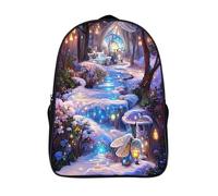 monde des contes de fées sac à dos de grande capacité solide et robuste étudiants sac d'école 2 compartiment hiver sacs à dos imprimé en 3d-16,12 ans plus filles et garçons pour les voyages affaires