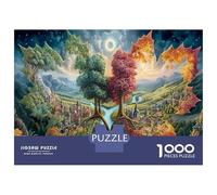 Monde des Feuilles 1000 Pièces Amateurs De PuzzlesForêt éclairée par la Lune pour Adultes Jeu D'Intelligence Premium avec Défis Paysagedes QuatreSaisons 38x26cm/1000pcs