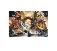 Monde des Livres fantastiques- Puzzle 1000 éléments - Art Déco, Voyages, Paysage, Divertissement Créatif, Jeu, Puzzle Classiques pour Les Adultes et pour Les Enfants 12+ 50x70cm