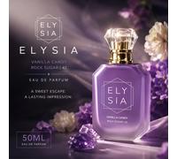 Monde des Parfums Elysia 50ml Vanille Bonbon Sel de Roche, Cadeau pour Vacances, Fête des Mères, Joyeux Anniversaire Verre