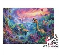 Monde Dinosaures Casse-tête 1000 Pièces avec Emboîtement Parfait, Grand Puzzle La forêt Dinopuzzle De Détente pour La Décoration Murale DIY, Secret Santa Original 38x26cm/1000pcs