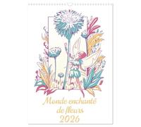 Monde enchanté de fleurs (Calendrier mural 2026 DIN A3 horizontal), CALVENDO calendrier mensuel: Plongez dans un monde enchanteur où des fleurs illustrées prennent vie avec de délicates fées.