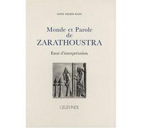 Monde et parole de zarathoustra