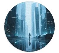 Monde Futur Puzzles 1000 Pieces Cadeau Unique Cyberpunk Science Fiction Jeu Éduchatif Challenge Toy À De Qualité Supérieure Peinture Art pour Adultes Et Enfants 1000pcs (67.5x67.5cm)