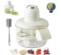 Monde Grape Peeling Machine, Automatic Small Fruit Peeling Tool, Rechargeable Home Kitchen Aid Peeler, Small Commercial Fruit Skin Remover Tool for Grapes, Garlic, Fruits (White)