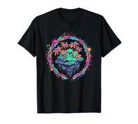 Monde Hexagonal Flottant Retro Tropical Palm Island T-Shirt