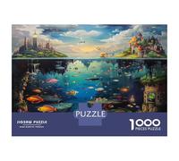 Monde marinPuzzle 1000 Pièces avec Clic Parfait, Puzzles pour Adultes Ville marineconcentration Training Puzzle pour La Décoration Murale Et Les Cadeaux, Secret Santa Original 70x5
