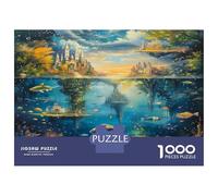 Monde marinPuzzle 1000 Pièces avec Découpe Précise, Jeu De Puzzle Classique Ville peinteconcentration Training Puzzle pour Un Tableau À Encadrer, Superbe Idée Cadeau 70x50cm/1000pcs
