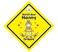 monde meilleur Nanny à bord, Nanny, bébéà autocollant, panneau de voiture, petit-enfant plaque, Grands-parents signe, ENSEIGNE voiture bébé, Grandad, polluants organiques PERSISTANTS, grandparent