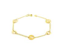Monde Petit Bracelet Femme Or Jaune 18 Carats Rond Brillant et Texturé 18 cm - Certificat de Garantie - 1600
