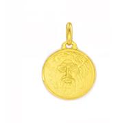 Monde Petit Médaille Femme Enfant Or Jaune 18 Carats Ronde Bouche de la Vérité 14 mm Mate et Brillant - Certificat de Garantie - 01677