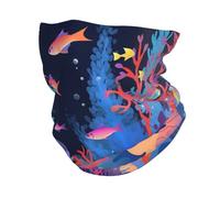 Monde sous-Marin Coloré Cache-Cou Respirant Cache-Col Anti-Solaire Écharpe Tube pour Sports Randonnée Cyclisme 30X26Cm