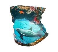 Monde sous-Marin Dauphins Poissons Coraux Vie Océanique Tropicale Unisexe Bandana Séchage Rapide Foulard Coupe-Vent Snood pour Pêche Moto Cyclisme Été