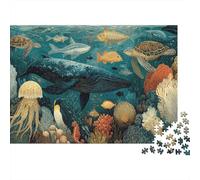 Monde sous-Marin de la Vie Marine. Un Jeu Familial Amusant adapté aux Adultes, Adolescents et Enfants. Super Difficile. Design Unique. 1 000 pièces (75 x 50 cm).