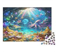 Monde sous Marin Mystérieux Puzzle 1000 Pièces Papier Puzzle pour Adultes Créatures Marines Colorées Détente Concentration Famille Cadeau Décor Maison 52x38cm/1000pcs
