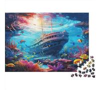 Monde sous-Marin Puzzle 1000 Pièces Cadeau Unique Ship Challenge Toy À De Qualité Supérieure Peinture Art pour Adultes Et Enfants 1000pcs (75x50cm)