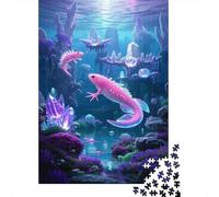 Monde sous-Marin Puzzle 1000 Pièces Jouet en Bois Cadeau Unique Décoration Intérieure Axolotl Challenge Toy Adultes & Enfants des 14 Ans 1000pcs (75x50cm)