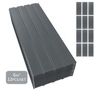 Mondeer 12xtôle trapézoïdale 115 x 45 cm=6.21 ㎡ Plaques de toit pour abri de jardin Carport Anthracite galvanisé tôle profilée tôle murale tôle de toit tôle ondulée plaques de toit