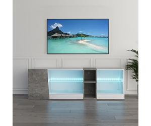 Mondeer 140cm Meuble TV LED, Banc TV avec Couleur Réglable pour 60 Pouces