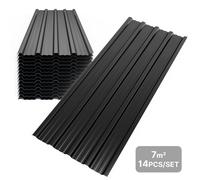 Mondeer 14xtôle trapézoïdale 110x46 cm=7 ㎡ Tôle de toit pour abri de jardin Carport Anthracite galvanisé tôle profilée tôle de toit tôle ondulée plaques de toit tôle murale noir