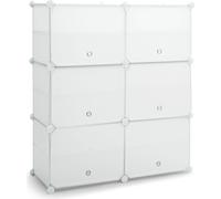 Mondeer Armoire à chaussures en plastique avec 6 compartiments et 2 rangées d'étagères à chaussures DIY Stockage multifonctionnel 83 * 31 * 93cm