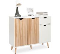 Mondeer Armoire d'appoint Commode adaptée au salon chambre couloir 90L*73H*30P Chêne blanc