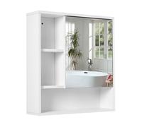 Mondeer Armoire Miroir de Salle de Bain Armoire Murale de Rangement 55 x 15 x 60 cm ,Blanc