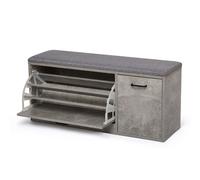 Mondeer Banc à chaussures Étagère à chaussures avec siège Banc de rangement avec rangement pour chaussures en bois Convient pour le couloir et l'entrée Gris