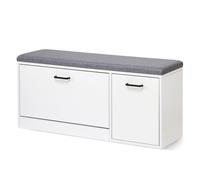 Mondeer Banc à chaussures Étagère à chaussures avec siège Blanc Banc de rangement avec rangement pour chaussures en bois Convient pour le couloir et l'entrée