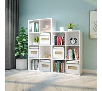 Mondeer Bibliothèque à 4 compartiments, étagère cubique, bibliothèque en bois, étagère sur pied, étagère murale, étagère de rangement
