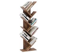 MONDEER Bibliothèque en bois en forme d'arbre Bibliothèque en cube exquis 9 couches, design simple et gain de place Vintage-brun