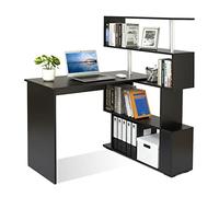 Mondeer Bureau d'angle, Bureau avec Rangement, 157 x 45cm,Noir