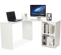 Mondeer Bureau d'angle Bureau informatique en L Bureau blanc Table de travail