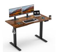 Mondeer Bureau Marron, Bureau Ordinateur Électrique Réglable en Hauteur, pour Travail Étude Chambre Studio, 120 x 60 cm, Métal et Bois